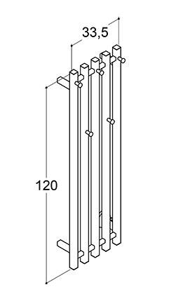 Dansani Luna Kvika håndklædetørrer m/timer - 33x120 cm - Mat sort Dansani Luna Kvika håndklædetørrer m/timer - 33x120 cm - Mat sort
