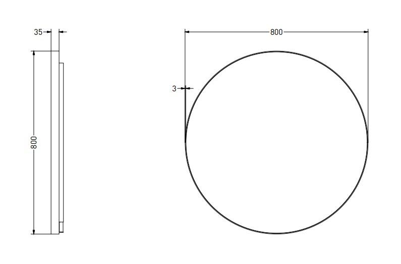 Sanibell Ink SP17 rundt spejl m/backlight, varme og sensor Ø80 - Børstet kobber Sanibell Ink SP17 rundt spejl m/backlight, varme og sensor Ø80 - Børstet kobber