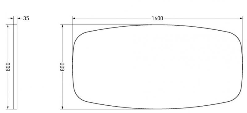 Sanibell Ink SP29 superellipse spejl m/ramme 160 x 80 cm - Børstet gunmetal Sanibell Ink SP29 superellipse spejl m/ramme 160 x 80 cm - Børstet gunmetal