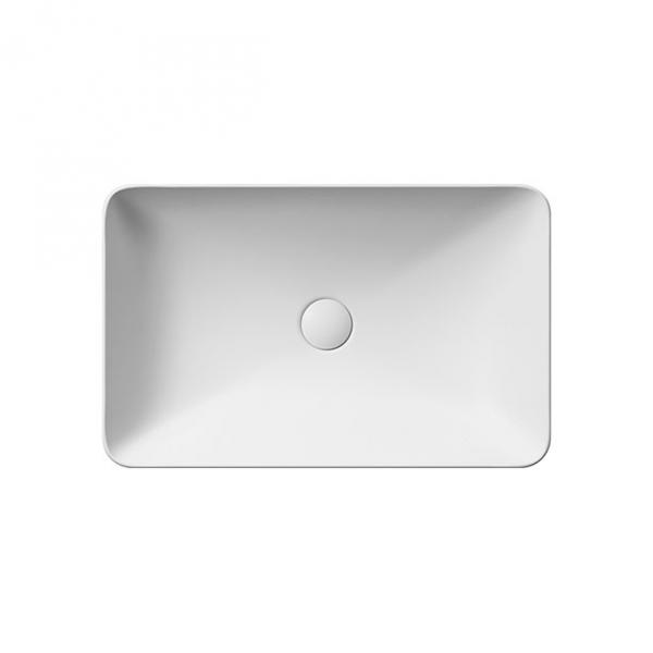 GSI Pura 60 fritstående bowlevask - Firkantet - Uden overløb - Mat hvid