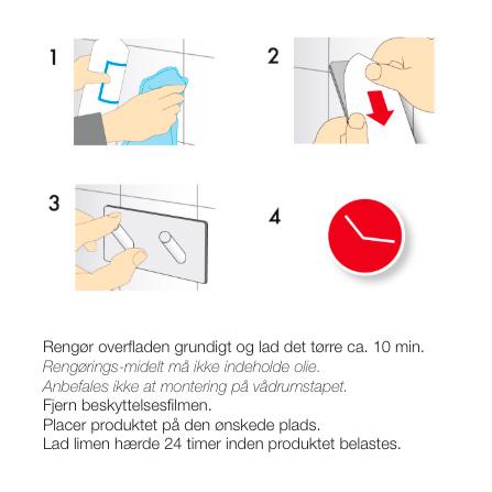 Beslagsboden firkantet selvkl&aelig;bende knager&aelig;kke - Mat sort
