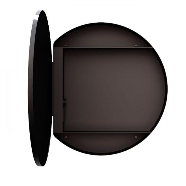 Cassøe Form rundt spejlskab m/lys, touch og antidug Ø60 cm - Sort