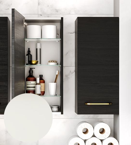 Dansani Mido+ overskab m/3 glashylder - Venstrehængslet - Hvid mat Dansani Mido+ overskab m/3 glashylder - Venstrehængslet - Hvid mat