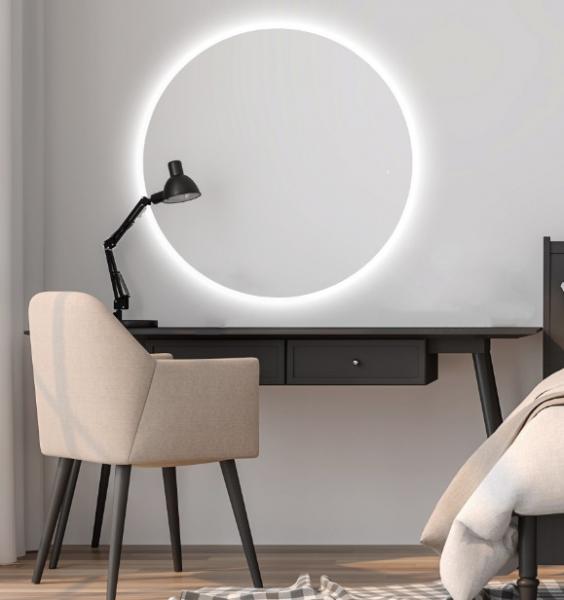 Puk rundt spejl m/backlight - 100 cm Puk rundt spejl m/backlight - 100 cm