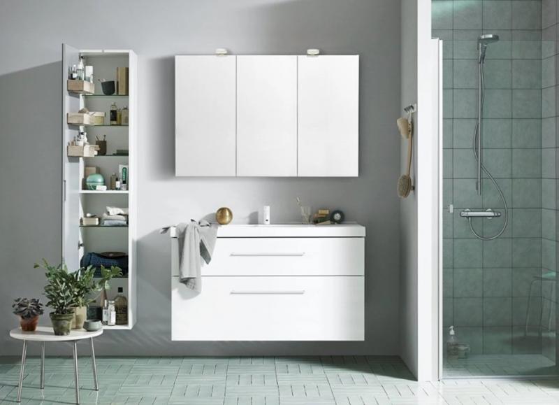 Dansani Style spejlskab 120 m/3 låger og lysstyring - Hvid mat lak Dansani Style spejlskab 120 m/3 låger og lysstyring - Hvid mat lak