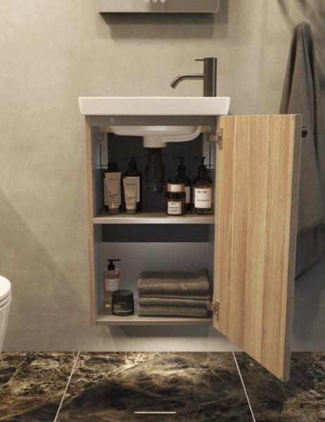 Dansani Luna Urban 40x64 vaskeskab m/låge - Højrehængslet - Varm eg Dansani Luna Urban 40x64 vaskeskab m/låge - Højrehængslet - Varm eg