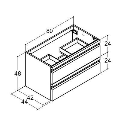Dansani Luna Urban 80 møbelsæt m/Kantate vask og integrerede greb - Hvid mat Dansani Luna Urban 80 møbelsæt m/Kantate vask og integrerede greb - Hvid mat