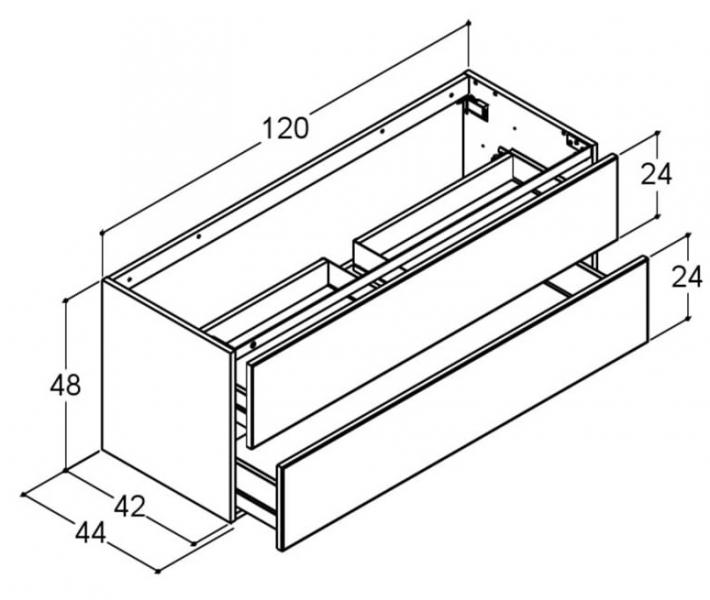 Dansani Luna Urban 120 møbelsæt m/Minore vask og skuffer - Valgfri farve