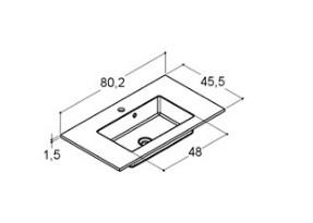 Dansani Luna Urban 80 møbelsæt m/Minore vask og skuffer - Høj - Hvid mat Dansani Luna Urban 80 møbelsæt m/Minore vask og skuffer - Høj - Hvid mat