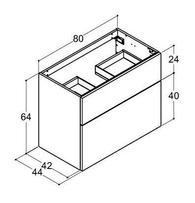 Dansani Luna Urban 80 møbelsæt m/Kantate vask og skuffer - Høj - Hvid mat Dansani Luna Urban 80 møbelsæt m/Kantate vask og skuffer - Høj - Hvid mat