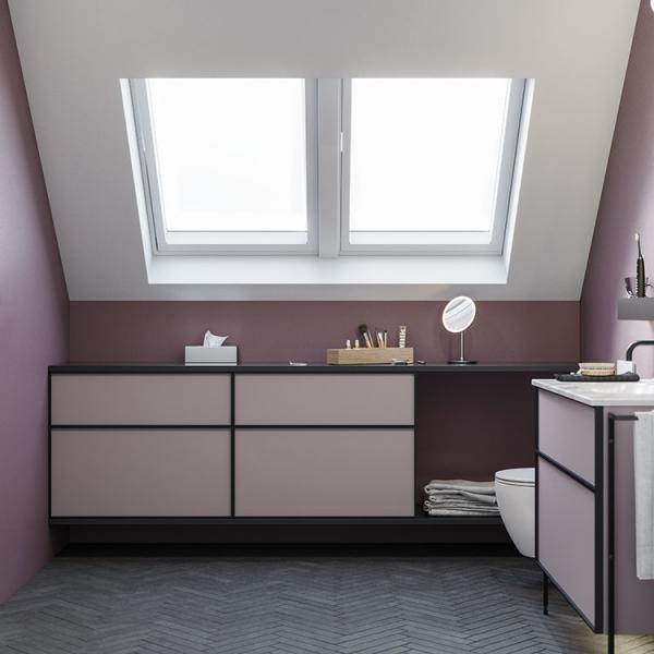 Dansani Luna Urban 100 møbelsæt m/Kantate vask og håndklædeholder - Høj - Valgfri farve/sort ramme