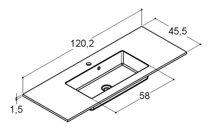 Dansani Luna Urban 120 møbelsæt m/Minore vask og skuffer - Høj - Hvid mat