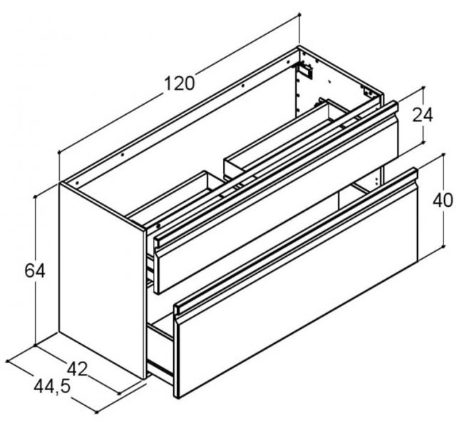 Dansani Luna Urban møbelsæt m/Kantate vask og integrerede greb - Høj - Hvid mat
