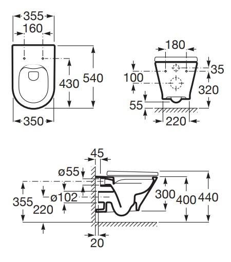 Laufen Roca Gap round RIMless toiletpakke inkl. sæde m/soft-close, lav cisterne og hvid betjening Laufen Roca Gap round RIMless toiletpakke inkl. sæde m/soft-close, lav cisterne og hvid betjening