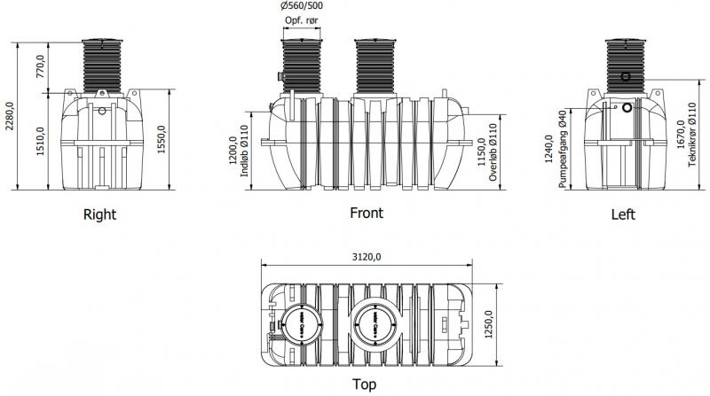 Watercare komplet regnvandsanlæg til have 4300L Watercare komplet regnvandsanlæg til have 4300L