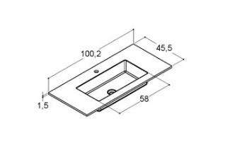 Dansani Minore 100 møbelvask - 1 hanehul Dansani Minore 100 møbelvask - 1 hanehul