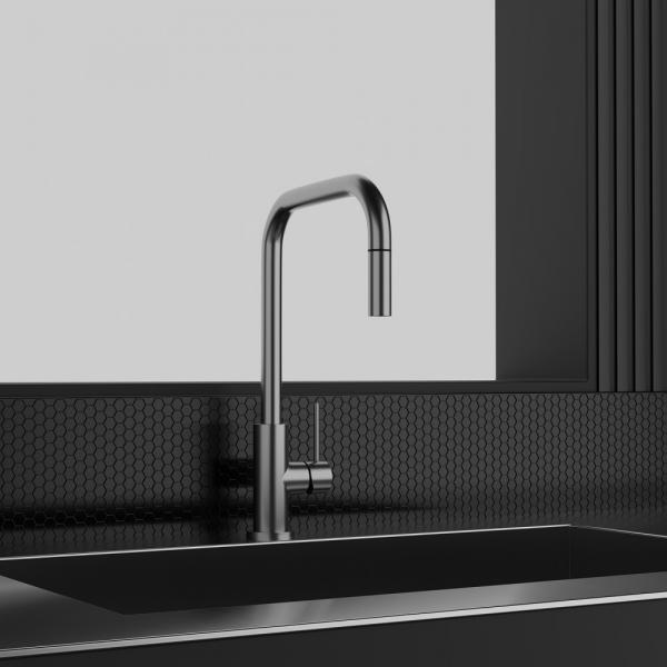 Primy Steel Accent Square køkkenarmatur m/udtræk - Rustfrit stål Primy Steel Accent Square køkkenarmatur m/udtræk - Rustfrit stål