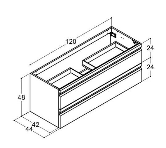 Dansani Luna Urban 120 møbelsæt m/Kantate dobbeltvask og skuffer - Valgfri farve Dansani Luna Urban 120 møbelsæt m/Kantate dobbeltvask og skuffer - Valgfri farve