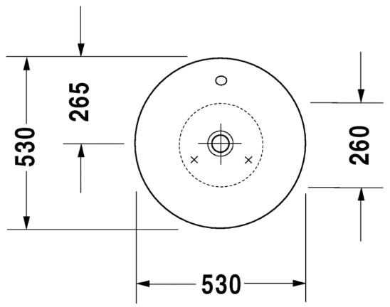 Duravit Starck 1 Ø53 fritstående bowlevask - Uden hanehul - Med overløb Duravit Starck 1 Ø53 fritstående bowlevask - Uden hanehul - Med overløb