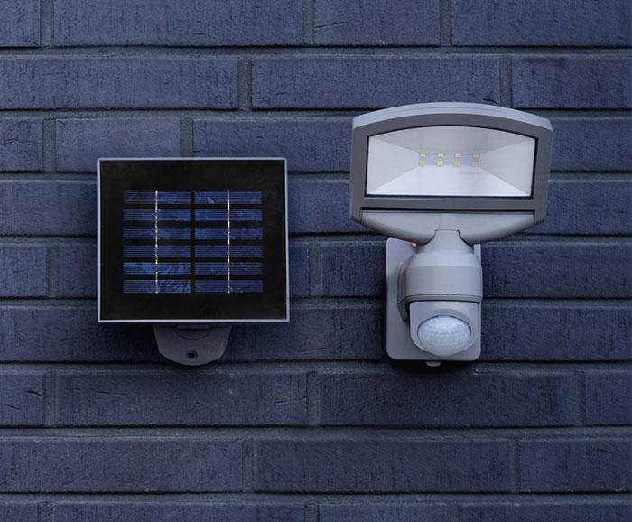 Lutec Solar Sunshine udendørslampe m/PIR-sensor og solceller - Grå