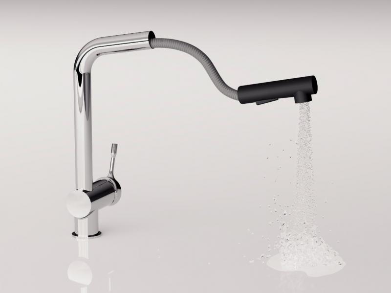 Ideal Standard A4 køkkenarmatur med udtræk - Krom/sort Ideal Standard A4 køkkenarmatur med udtræk - Krom/sort