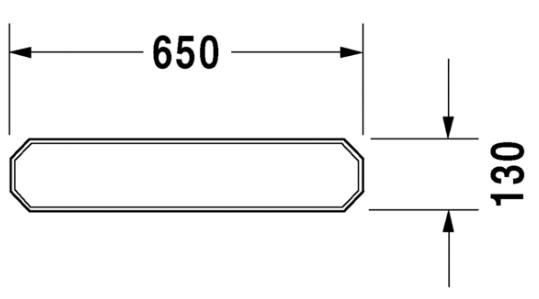 Duravit 1930 hylde i porcelæn 650mm Duravit 1930 hylde i porcelæn 650mm