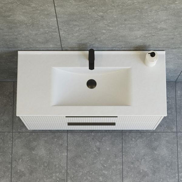 Dansani Mido+ Classic 101 møbelsæt m/Amber vask og 2 skuffer - Striber/mat sand Dansani Mido+ Classic 101 møbelsæt m/Amber vask og 2 skuffer - Striber/mat sand