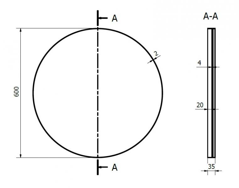 Sanibell Ink SP15 rundt spejl m/ramme Ø60 - Børstet kobber Sanibell Ink SP15 rundt spejl m/ramme Ø60 - Børstet kobber