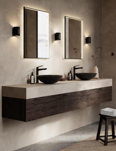 Cassøe Aura væglampe m/crystal cut - Mat sort Cassøe Aura væglampe m/crystal cut - Mat sort