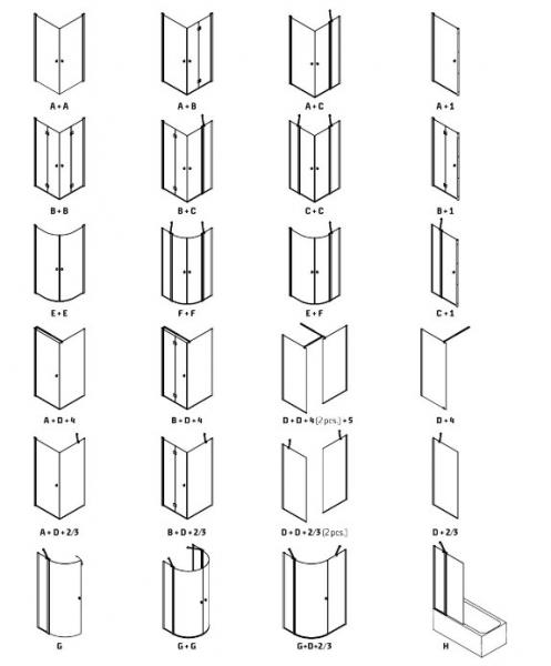 Dansani Match B+D 80x80 brusehjørne - Klar glas/matkrom Dansani Match B+D 80x80 brusehjørne - Klar glas/matkrom