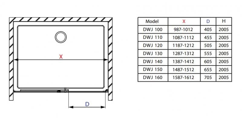 Strømberg Slide 22 skydedør nicheløsning 1000 mm - Mat sort Strømberg Slide 22 skydedør nicheløsning 1000 mm - Mat sort