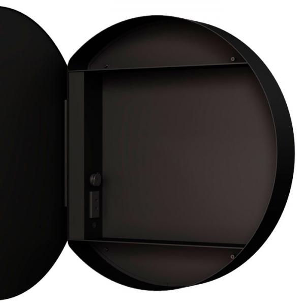 Cassøe Form rundt spejlskab m/lys, touch og antidug Ø60 cm - Sort