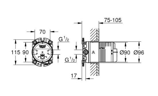 Grohe SmartControl komplet brusesystem m/SmartActive brus til indbygning - Børstet Hard Graphite Grohe SmartControl komplet brusesystem m/SmartActive brus til indbygning - Børstet Hard Graphite