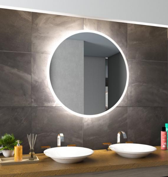 Sandra rundt spejl m/integreret LED lys og backlight - Ø90 cm Sandra rundt spejl m/integreret LED lys og backlight - Ø90 cm