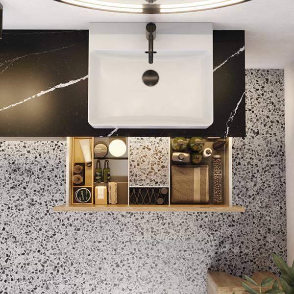 Dansani Luna Urban 160 møbelsæt m/Cube håndvask og skuffer - Natur eg Dansani Luna Urban 160 møbelsæt m/Cube håndvask og skuffer - Natur eg