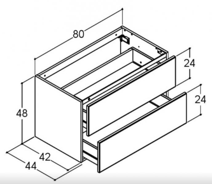 Dansani Luna Urban 160 møbelsæt m/Minore håndvask og skuffer - Sort eg