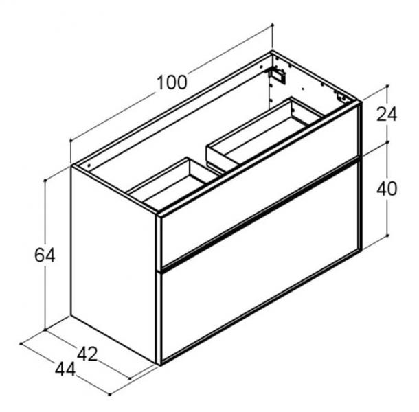 Dansani Luna Urban 100 møbelsæt m/Kantate vask og håndklædeholder - Høj - Valgfri farve/sort ramme