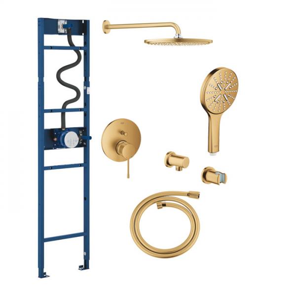 Grohe Essence 310 komplet brusesystem m/Shower Frame - Børstet Cool Sunrise Grohe Essence 310 komplet brusesystem m/Shower Frame - Børstet Cool Sunrise