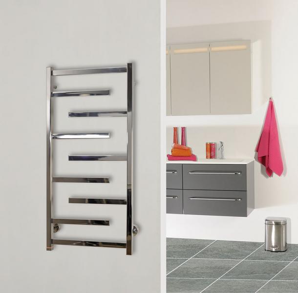 Kriss Luna håndklædetørrer - 50X100 cm - Poleret rustfrit stål Kriss Luna håndklædetørrer - 50X100 cm - Poleret rustfrit stål