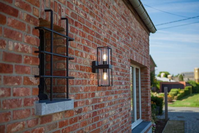 Lutec Tradition Flair dobbelt udendørslampe til væg - Mat sort