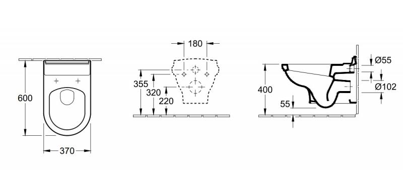 V&B Hommage væghængt toilet m/C+ V&B Hommage væghængt toilet m/C+