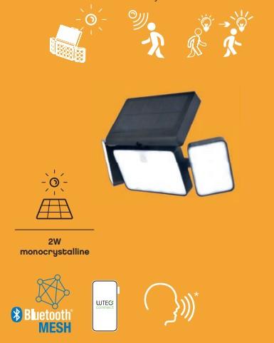Lutec Tuda 3 Solar udendørs væglampe m/solceller og sensor Lutec Tuda 3 Solar udendørs væglampe m/solceller og sensor