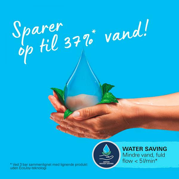 Grohe Start M håndvaskarmatur m/koldstart og push-open bundventil - Mat sort