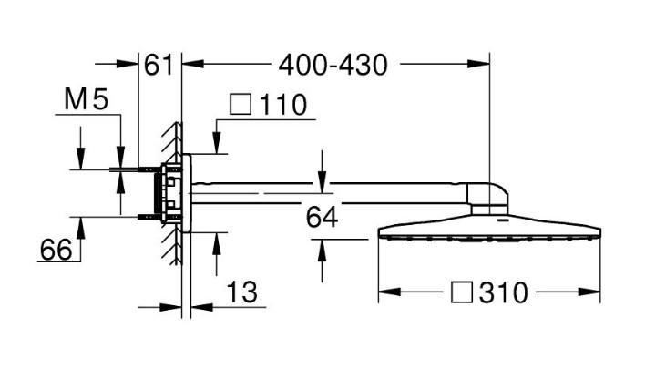 Grohe Cube SmartControl 310 komplet brusesystem m/SmartActive brus til indbygning - Børstet warm sunset Grohe Cube SmartControl 310 komplet brusesystem m/SmartActive brus til indbygning - Børstet warm sunset
