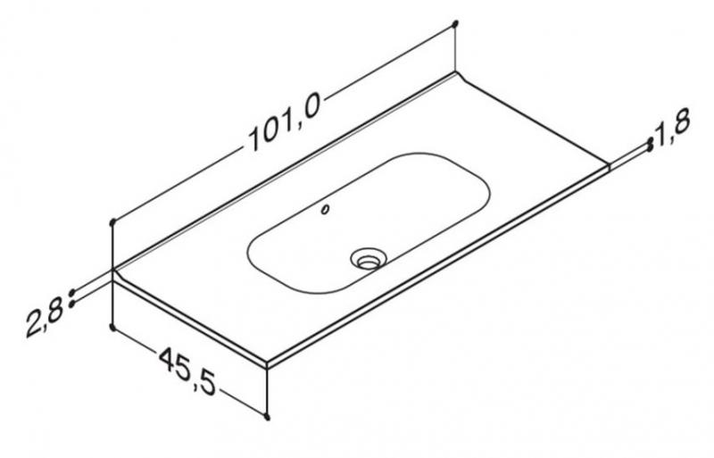 Dansani Luna Urban 100 møbelsæt m/Kantate vask og skuffer - Høj - Brun eg