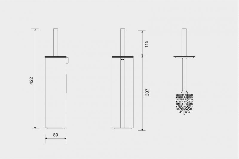 Unidrain ReFrame toiletbørste til gulv - Børstet stål Unidrain ReFrame toiletbørste til gulv - Børstet stål