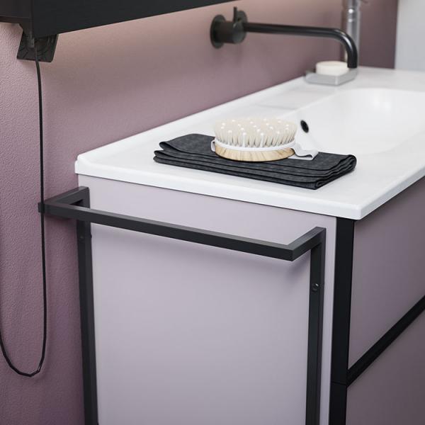 Dansani Luna Urban 100 møbelsæt m/Kantate vask og håndklædeholder - Høj - Valgfri farve/sort ramme