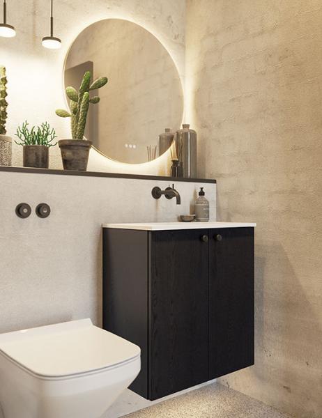 Dansani Luna Urban 60 møbelsæt m/Mini Minore vask og låger - Sort eg Dansani Luna Urban 60 møbelsæt m/Mini Minore vask og låger - Sort eg